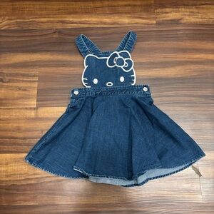 Hello Kitty x Sanrio Kids Girl’s Sz 4 Denim Jumper Overall Dress